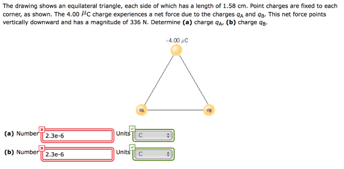 The drawing shows an equilateral triangle