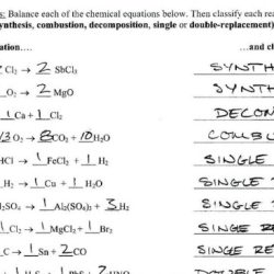 Balancing chemical equations gizmo answer key